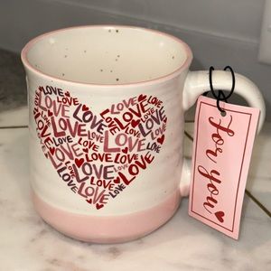 ✨NWT✨ Sheffield Home Love Heart Speckle Cream & Pink Red Ceramic Valentines Mug